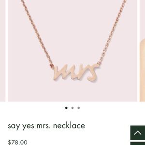 Kate Spade 'Mrs.' gold necklace